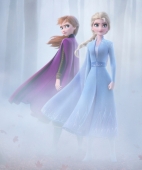 Эльза и Анна в туманном лесу Frozen 2