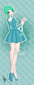 Tesla in blue dress