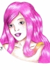 Girl with pink hair