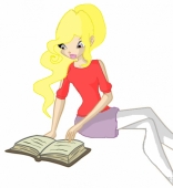 Грэсс читает книгу