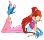 Блум в шарфике, картинка по 5му сезону Винкс, без фона