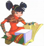 Муза открывает подарок, новогодняя картинка