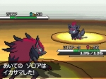 Pokemon Black & Pokemon White скриншот из игры, битва покемонов, зороарк
