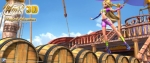 Флора балансирует на бочках, кадр из фильма Winx 3D. Волшебное приключение