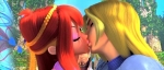 Поцелуй Блум и Ская, скриншот из Волшебного Приключения Винкс