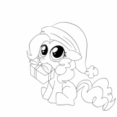 Новогодняя раскраска Пони