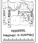 Спящая Рарити Раскраска