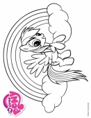 Раскраска пони Рейнбоу Дэш и Радуга