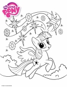 Раскраска пони принцесса Искорка (Твайлайт Спаркл)