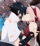 Саске целует Сакуру