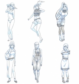 Зарисовки с персонажами (некоторые в стиле аниме и манги Наруто)