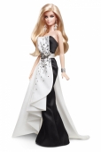 Кукла Барби в черно-белом вечернем платье