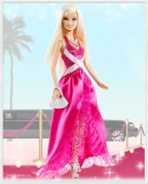 Barbie в вечернем розовом платье