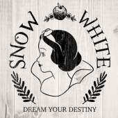 Белоснежка черно-белый портрет