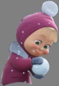 Маша лепит снежок
