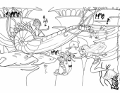 Раскраска Барби Приключения Русалочки, Мерлия и Эрис