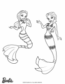 Раскраска Барби Приключения Русалочки,красивые русалки