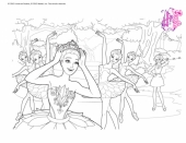 Раскраска Барби Балерина в розовых пуантах