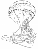 Раскраска для девочек - Барби и волшебный корабль из Дримтопии