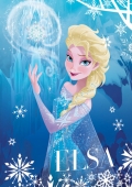 Новая картинка с Эльзой в 2D на фоне снежного замка