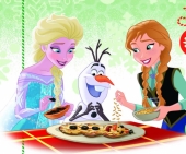 Анна, Олаф и Эльза готовят новогоднее печенье