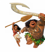 Моана с веслом и Мауи с волшебным рыболовным крючком