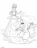 Эльза спасает Олафа