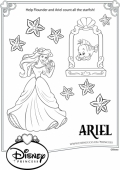 Раскраска принцесса Ариэль