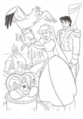 Раскраска свадьба русалочки Ариэль и принца Эрика