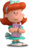 Рыжеволосая девочка с блокнотом и ручкой