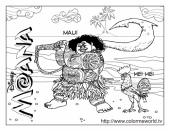 Раскраска Мауи и Хей Хей
