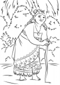 Тала — бабушка Моаны, раскраска
