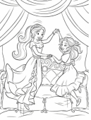 Раскраска Принцесса Елена танцует с сестренкой Изабель