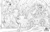 My Little Pony в кино раскраска с пони принцессами в замке