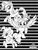 Раскраска с принцессой Искоркой, Пинки Пай и Рарити из My Little Pony The Movie