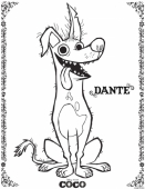 Раскраска с псом Данте