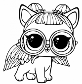 Раскраска питомец Лол - кошка ангел
