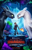 Как Приручить Дракона 3: Скрытый Мир постер с драконом девочкой