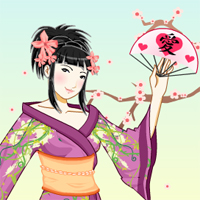 Одевалка для девочек "Японка в кимоно"