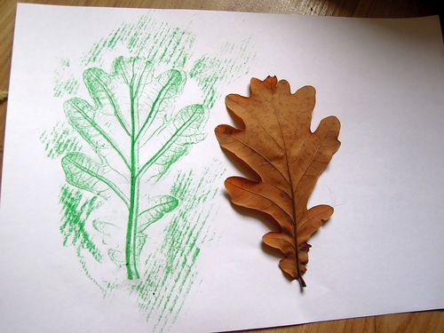 Рисуем листьями