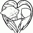 Как нарисовать волчонка в сердечке