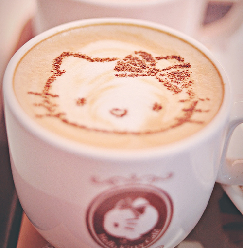 Кавайные фотографии чашек с кофе
