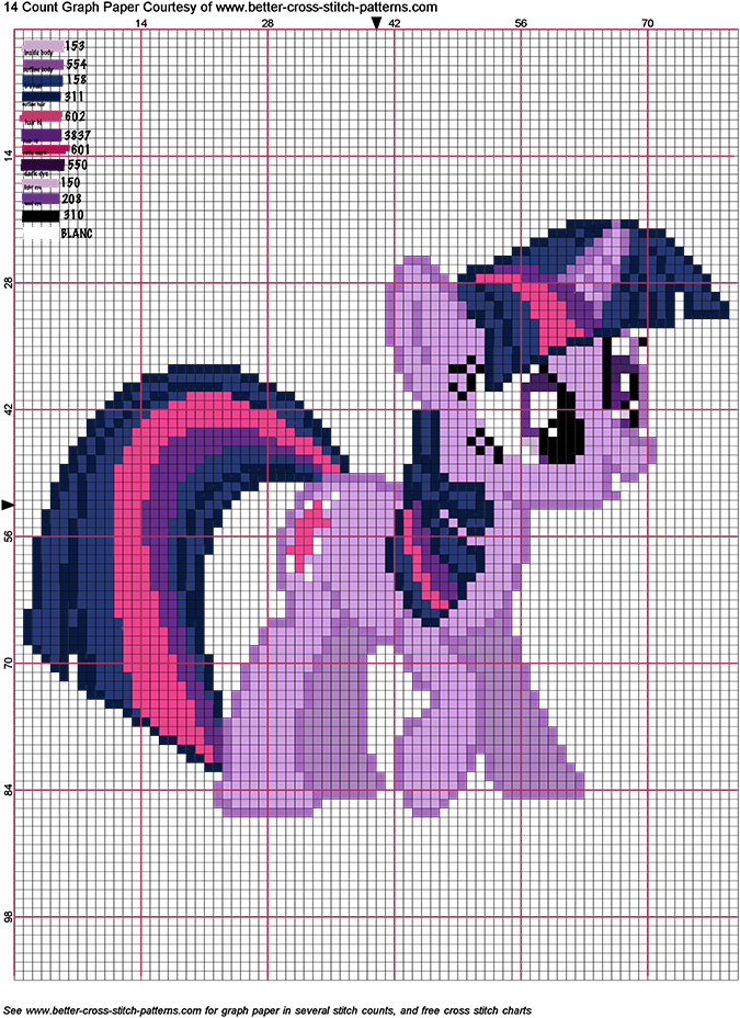 Мой маленький пони: схема для вышивки Твайлайт Спаркл