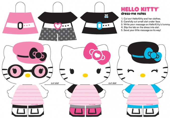 Hello Kitty: Бумажные куколки и одежда