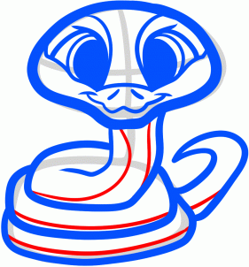 Урок рисования змейки - символа 2013 года