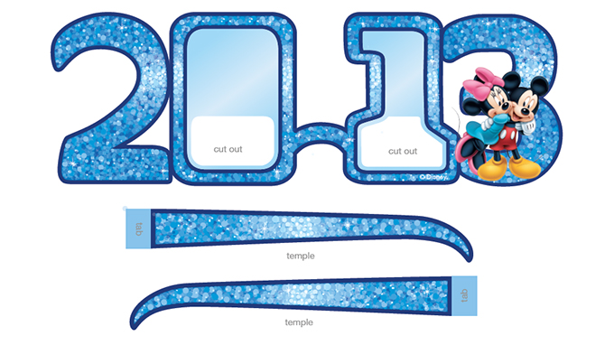 Бумажные очки для встречи Нового Года 2013