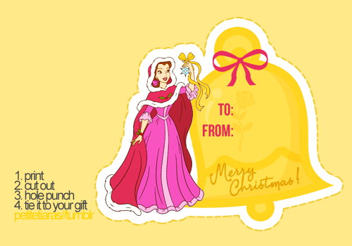 Картинки для подарков с новогодними Принцессами Диснея