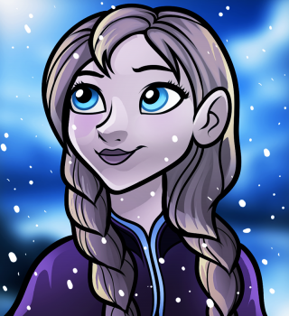 Урок рисования Анны из будущего мультфильма Диснея "Frozen"