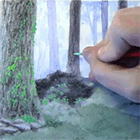 Видео урок покраски фона (лес)