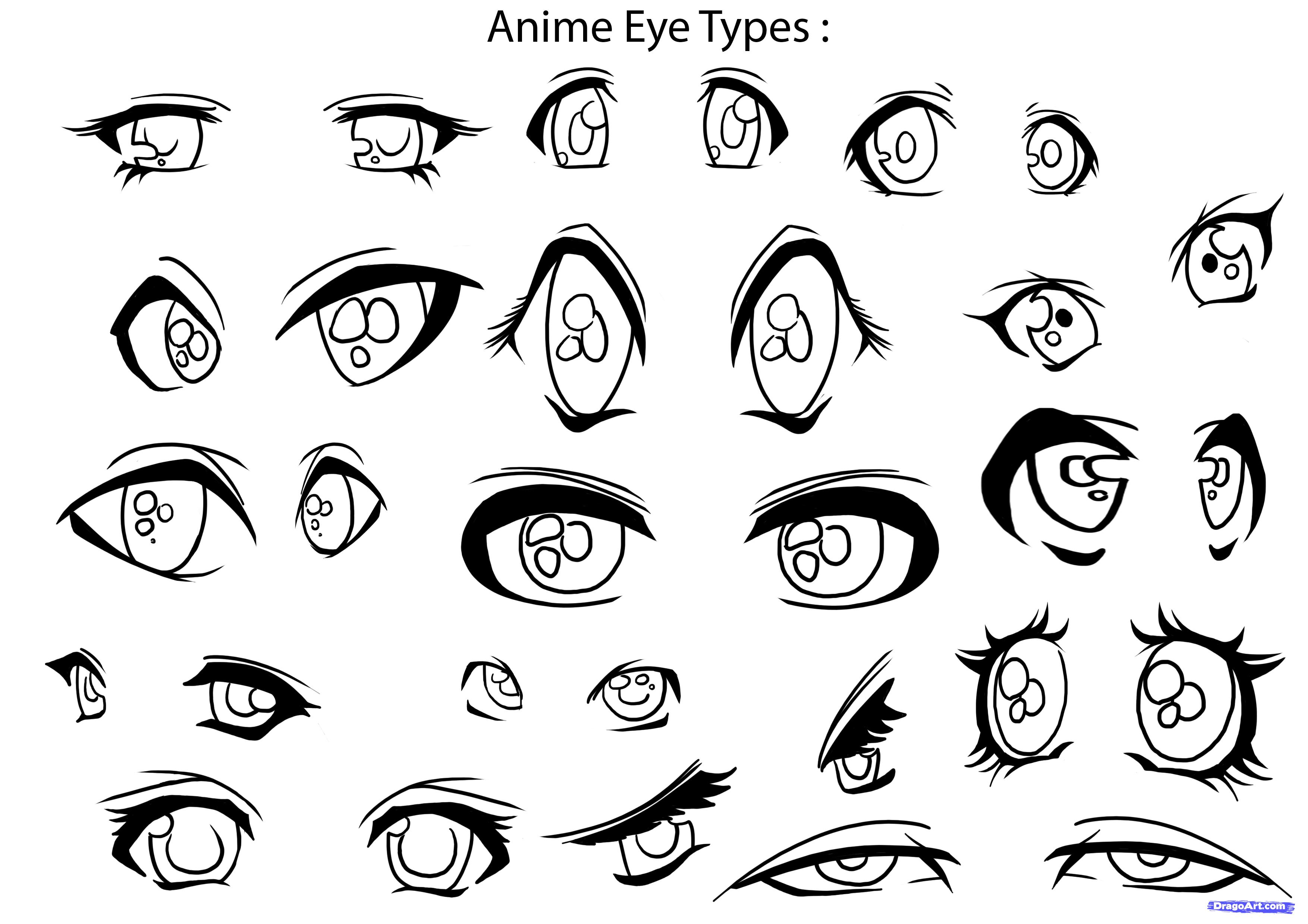 Как рисовать глазки. Разные стили рисования глаз.